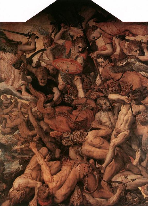 FLORIS, Frans The Fall of the Rebellious Angels oil painting image